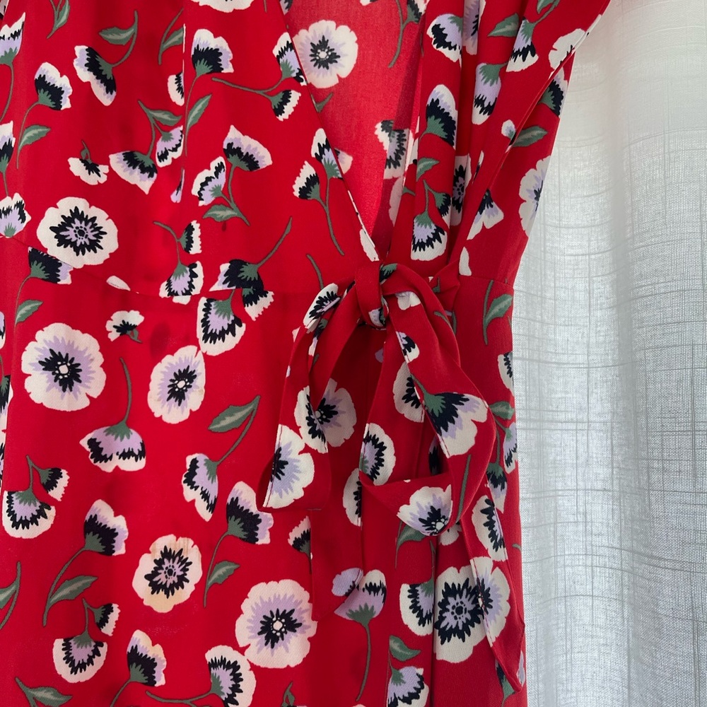 Red dress with flower details